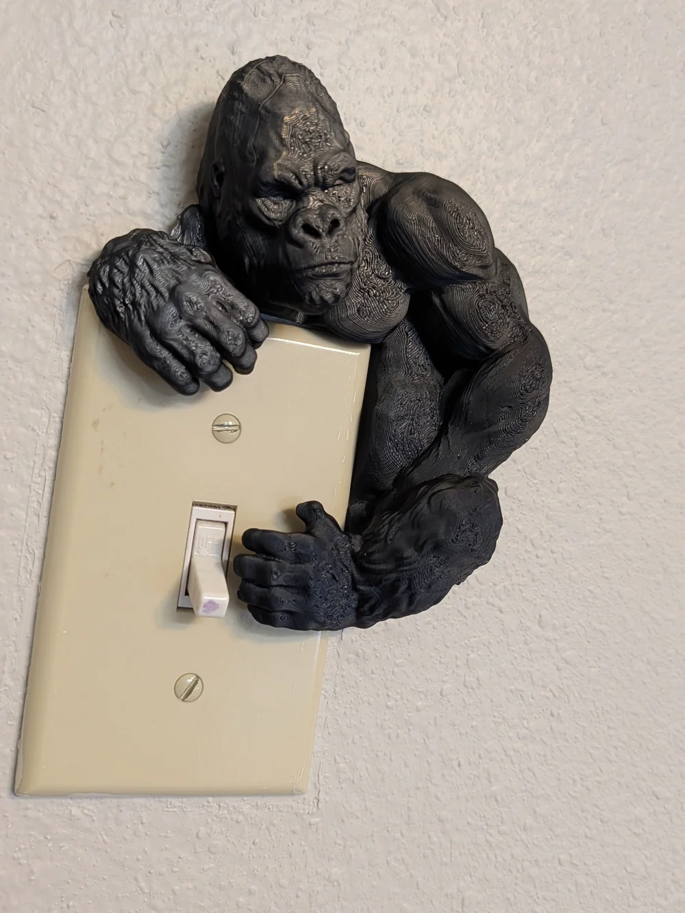 Black Gorilla Wall Hook for Light Switch - Decorative Home Accent